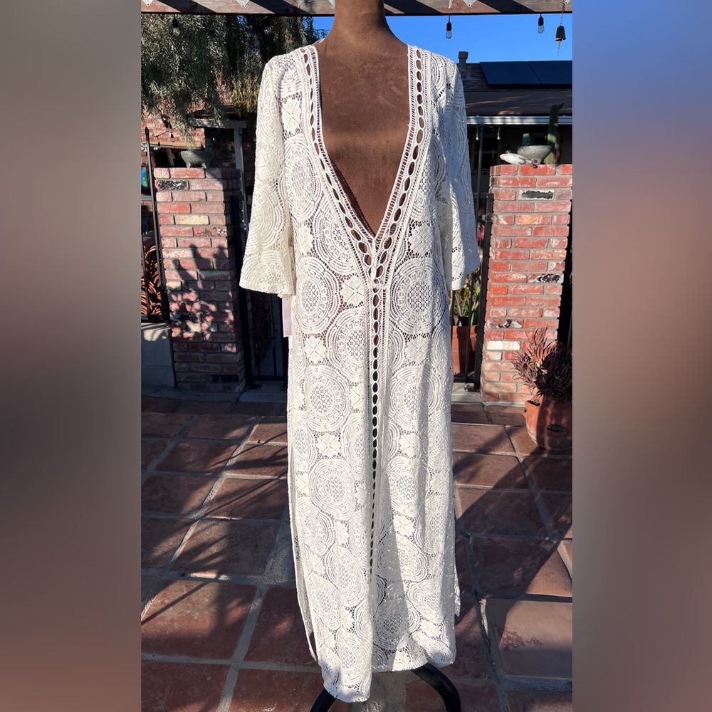 Chelsea28 Ivory Swim Coverup with Elegant Design